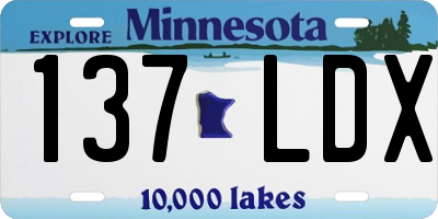 MN license plate 137LDX