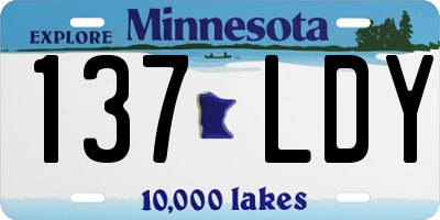MN license plate 137LDY
