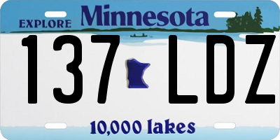 MN license plate 137LDZ