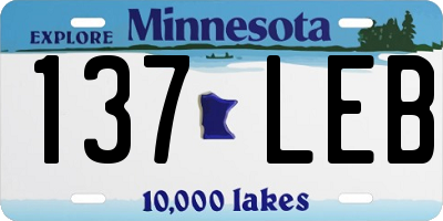 MN license plate 137LEB