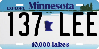 MN license plate 137LEE