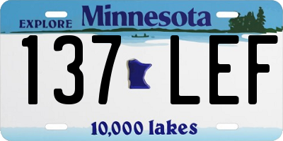 MN license plate 137LEF