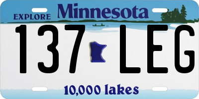 MN license plate 137LEG