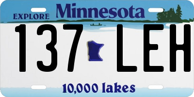 MN license plate 137LEH
