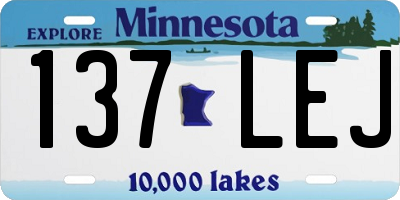 MN license plate 137LEJ