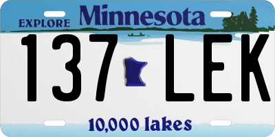 MN license plate 137LEK