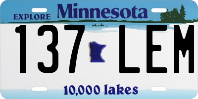 MN license plate 137LEM