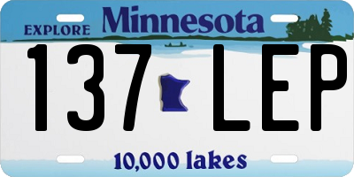 MN license plate 137LEP