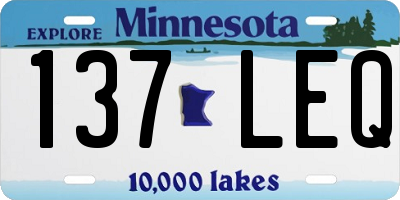 MN license plate 137LEQ