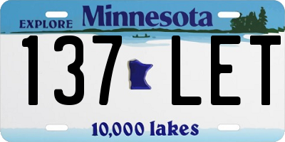 MN license plate 137LET