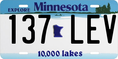 MN license plate 137LEV