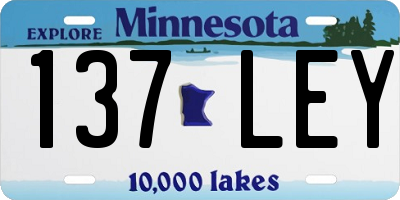 MN license plate 137LEY