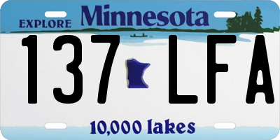 MN license plate 137LFA