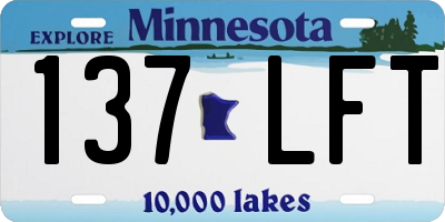 MN license plate 137LFT