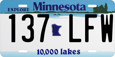 MN license plate 137LFW