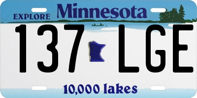MN license plate 137LGE