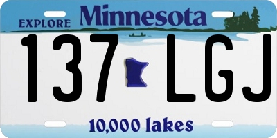 MN license plate 137LGJ