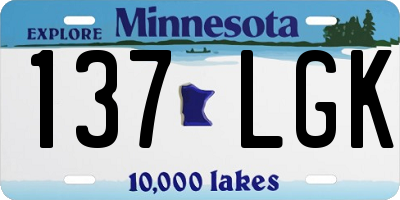 MN license plate 137LGK