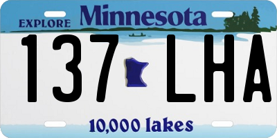 MN license plate 137LHA