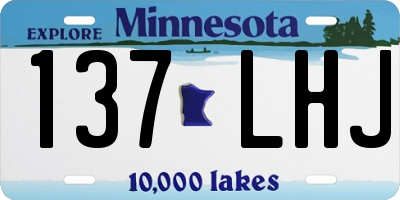 MN license plate 137LHJ