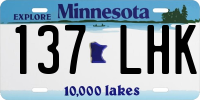 MN license plate 137LHK