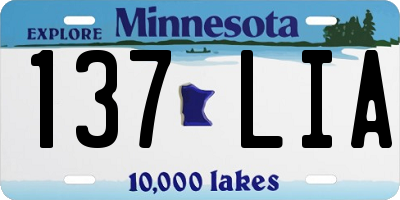 MN license plate 137LIA