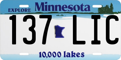 MN license plate 137LIC