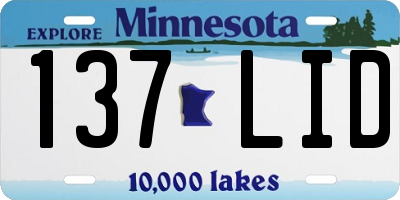 MN license plate 137LID