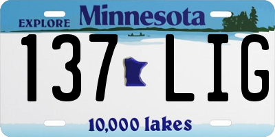 MN license plate 137LIG