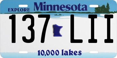 MN license plate 137LII