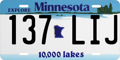 MN license plate 137LIJ