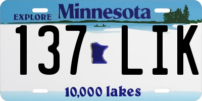 MN license plate 137LIK