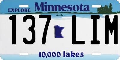 MN license plate 137LIM