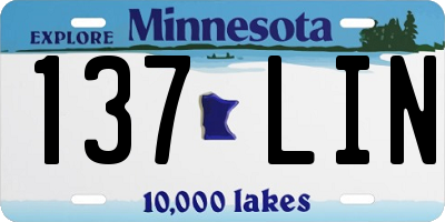 MN license plate 137LIN