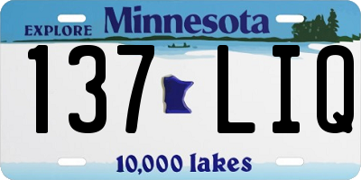 MN license plate 137LIQ