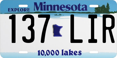 MN license plate 137LIR