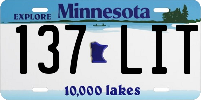 MN license plate 137LIT