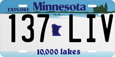 MN license plate 137LIV