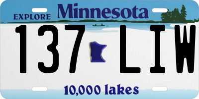 MN license plate 137LIW