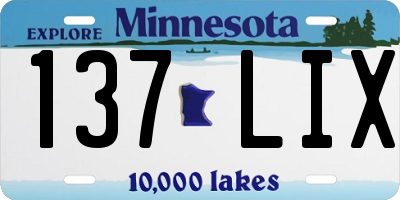 MN license plate 137LIX