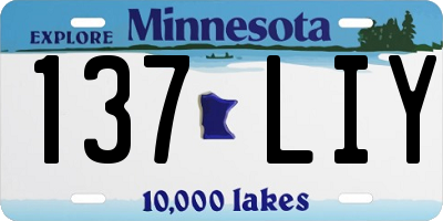 MN license plate 137LIY