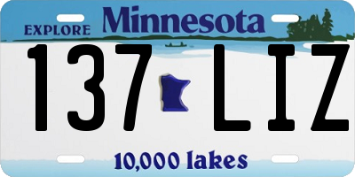 MN license plate 137LIZ