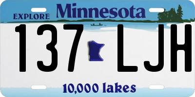 MN license plate 137LJH