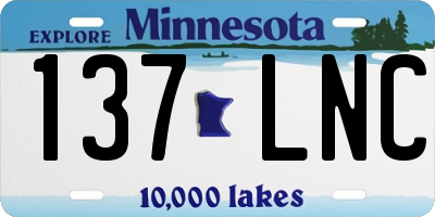 MN license plate 137LNC