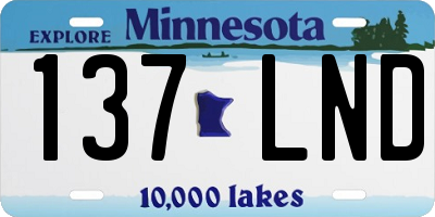 MN license plate 137LND