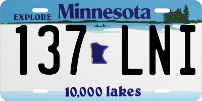MN license plate 137LNI