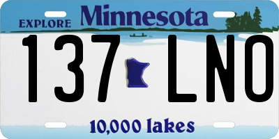 MN license plate 137LNO