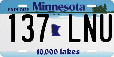 MN license plate 137LNU