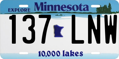 MN license plate 137LNW