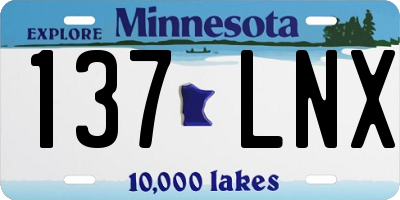 MN license plate 137LNX